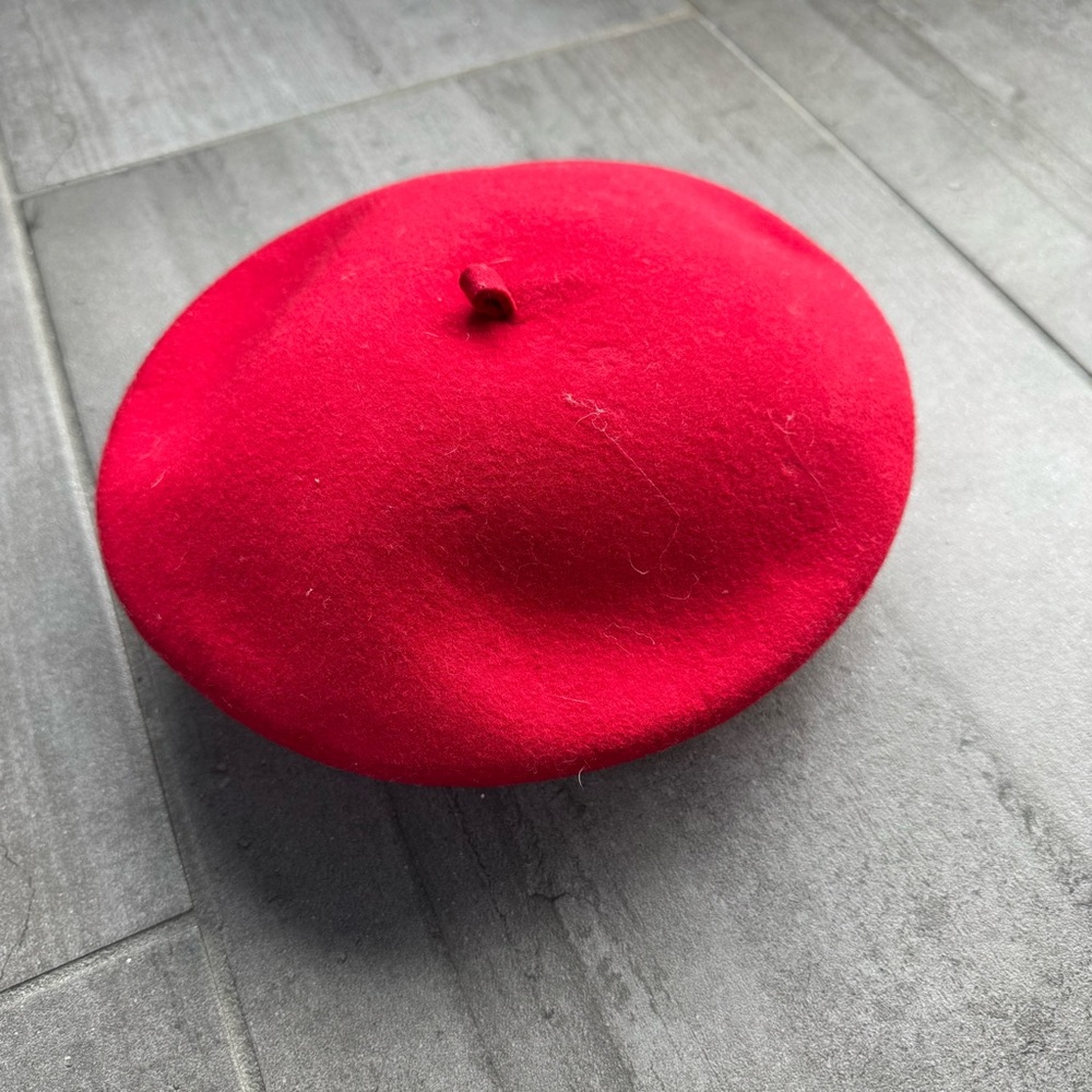 Gymboree Bright Red Hat beret Madeline toddler big girl 100% wool 2 3 4 5 6 7 8